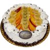 Tarta de frutas con nata, crema y decoración de frutas naturales.