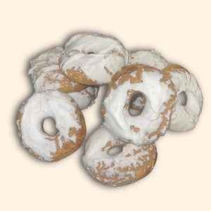 Dulces de San Isidro: rosquillas con cobertura blanca.