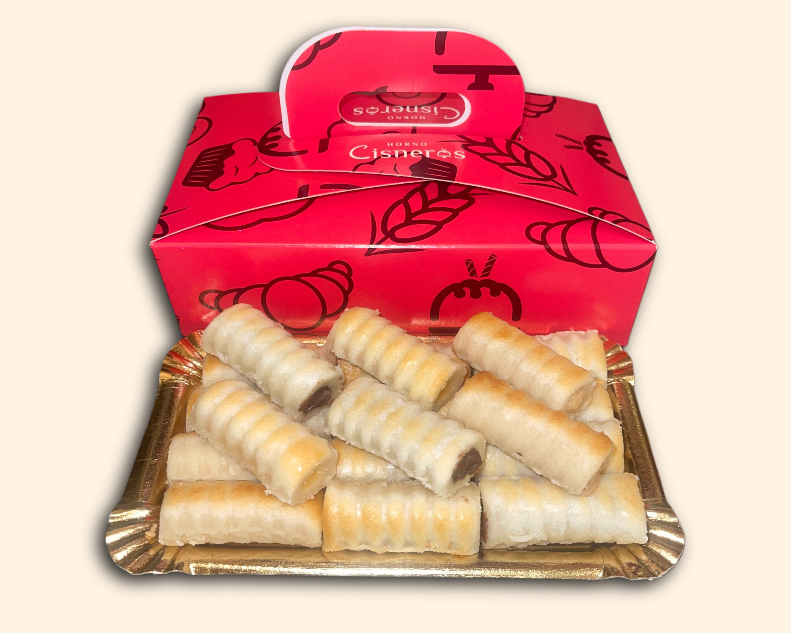 Caja de 18 huesos de santo artesanos con rellenos variados.
