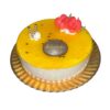 Mousse tropical de frutas con textura cremosa y ligera
