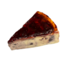 Tarta de queso con mermelada de frutas rojas.