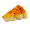 Tarta de queso cremosa con cobertura exótica.